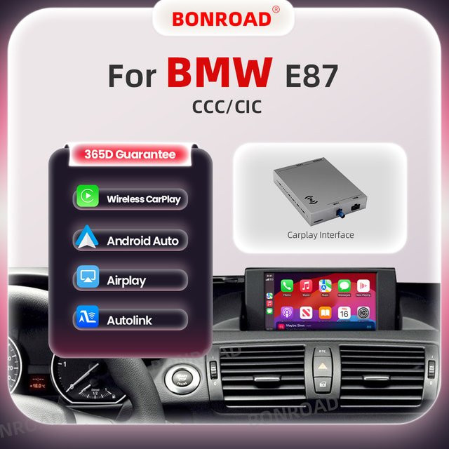 BONROAD Drahtloses CarPlay und Android Auto Interface Modul für BMW 1er E87 CCC CIC mit Bluetooth und GPS Navigation - Bild 1