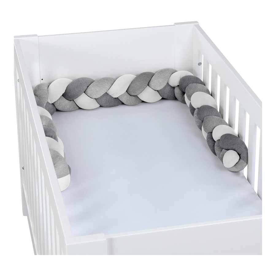 Babybay Nestchenschlange Jersey geflochten in Grau, Länge: 200 cm - Bild 2