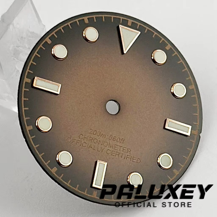 Uhrenzubehör Zifferblatt Braun, 29 mm, Schwarz, PALUXEY - Bild 2