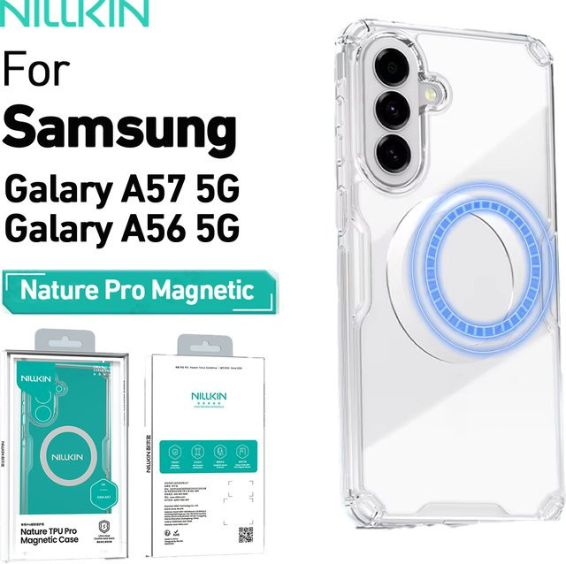 Nillkin Nature Pro Magnetische Schutzhülle für Samsung Galaxy A57 5G und A56 5G, Transparente Stoßfeste TPU+PC Hülle - Bild 1