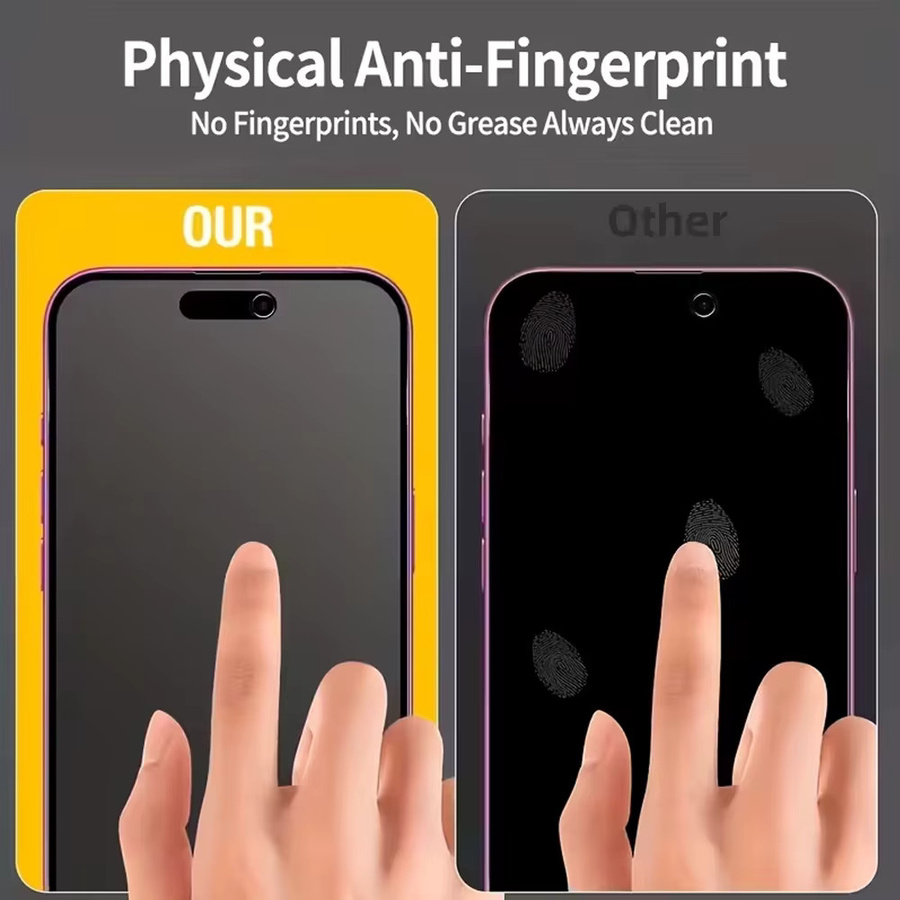 3er-Set Mattes Sichtschutzglas für iPhone 12 13 14 15 16 17 Pro Max Air und XS 11, Oleophobe Displayschutzfolie in Transparent - Bild 2