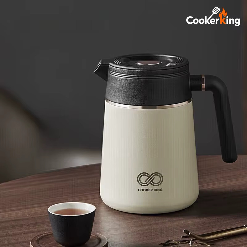 COOKER KING Teekanne mit Keramik und Edelstahl 304 in Weiß, 2,2 l - Bild 2
