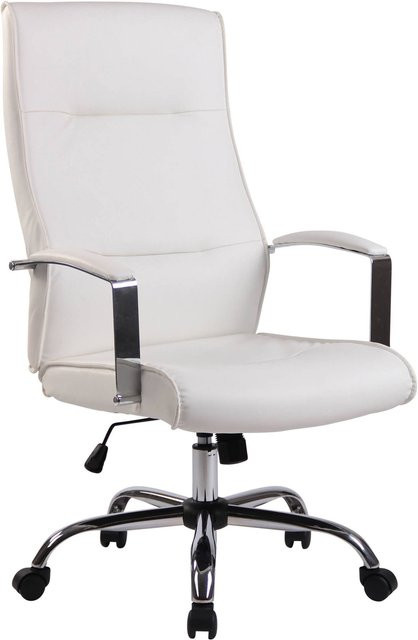 TPFLiving Bürostuhl Portofino in Weiß aus Kunstleder mit Armlehnen und Rollen für dein Home-Office - Bild 1