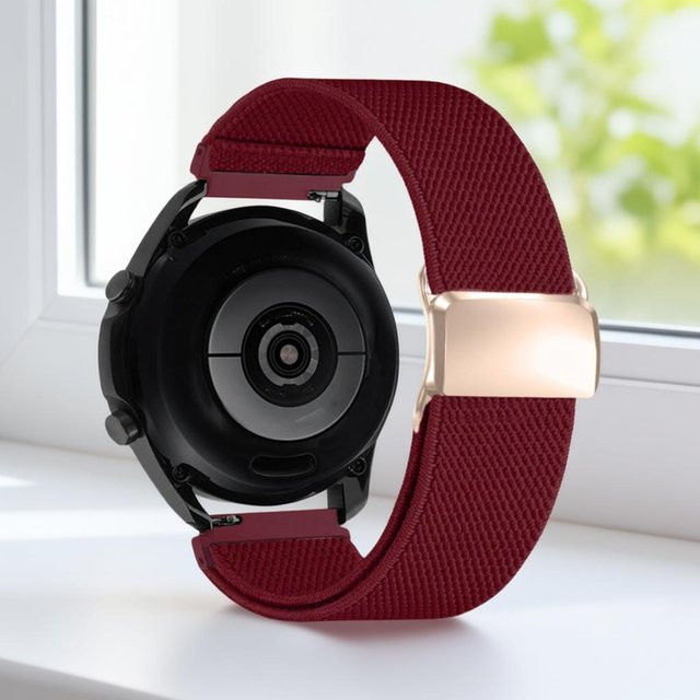 SH-YU1 Uhrenarmband Nylon, wein rot, Unisex - Bild 1