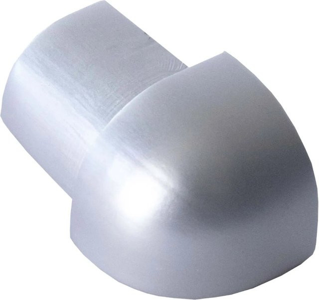 Dalsys Außeneck Fliesenschiene Viertelkreis aus Aluminium in Silber Chrome, Höhe: 10 mm - Bild 1
