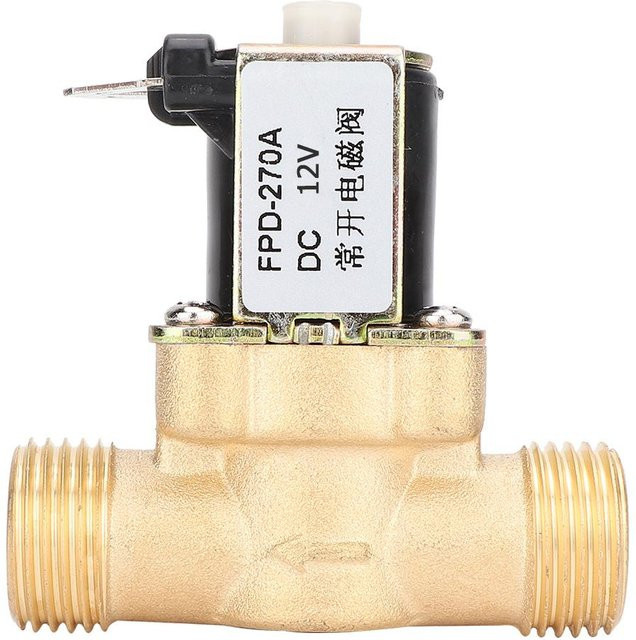 Messing Elektromagnetventil G1/2 Normalerweise Offen mit Magnet-Wassereinlassschalter DC12V in Gold - Bild 1