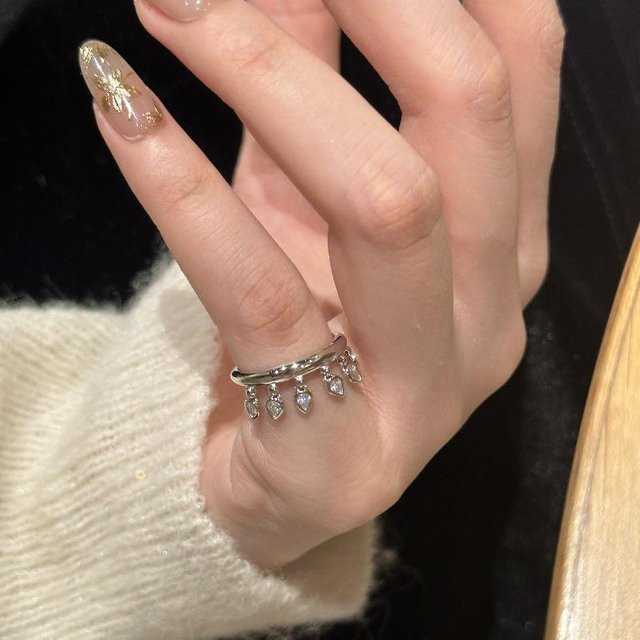 YIRAN Jewelry Ring mit Quasten in Wassertropfenform, Damen, resizable - Bild 1