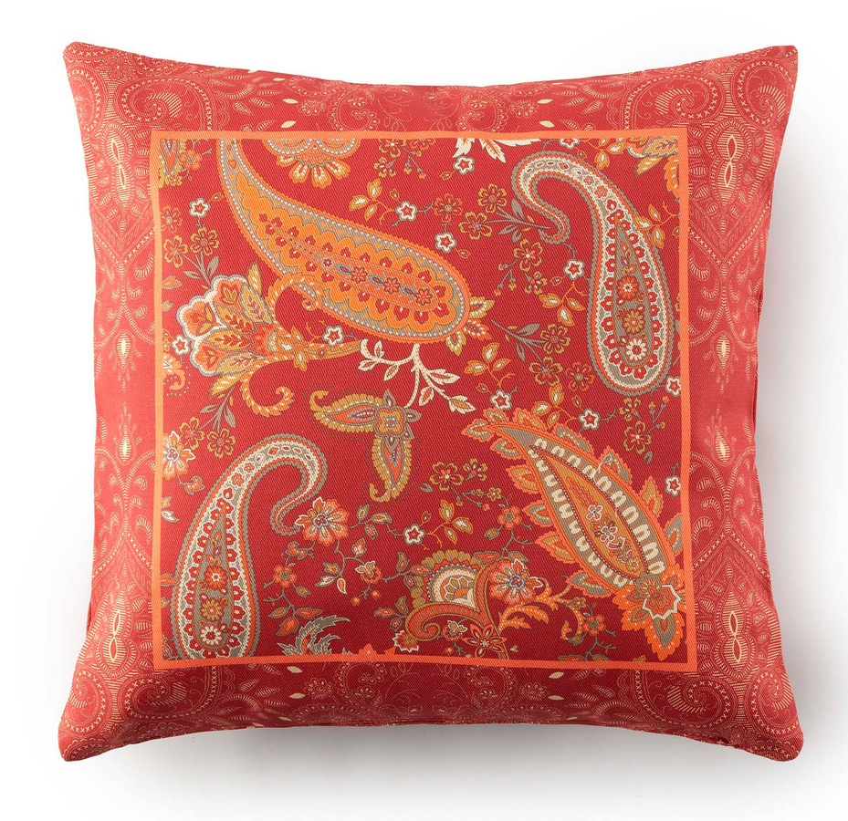 Bassetti Kissenhülle Twill MONNALISA in Rot mit floralem Design, B/T: 40 x 40 cm - Bild 1