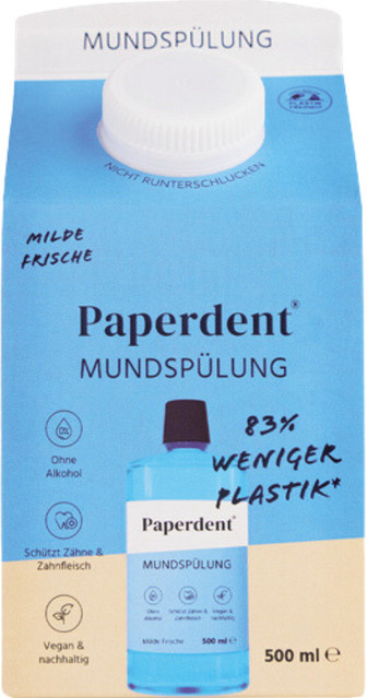 Paperdent Mundspülung Milde Frische, 500 ml, vegan - Bild 1