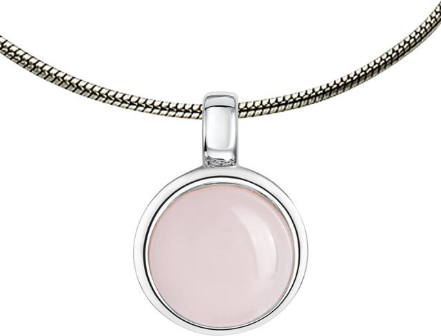 Zeeme Gemstones Halskette 925 Sterling Silber, Rosenquarz, Damen - Bild 1