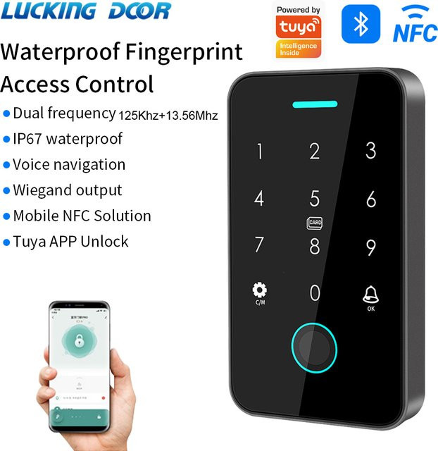 LUCKING DOOR RFID Türschloss mit NFC Bluetooth-Unterstützung, Tuya App, Tastatur und Hintergrundbeleuchtung, IP67 wasserdicht - Bild 1