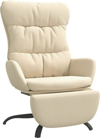 Yiwydaa Relax-Sessel mit Hocker in Beige mit 360 Grad Drehsitz und Metallgestell