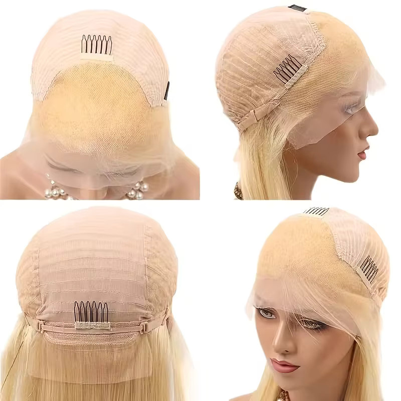 Lucasar Blonde Bob Perücke aus Echthaar, 8-14 Zoll, Lace Front, Damen - Bild 3