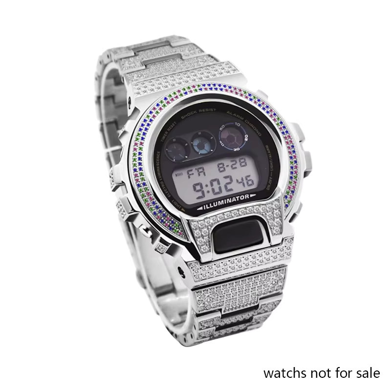 Casio G-Shock DW6900 Upgrade Set, Edelstahl, Diamant, Bicolor - Bild 3