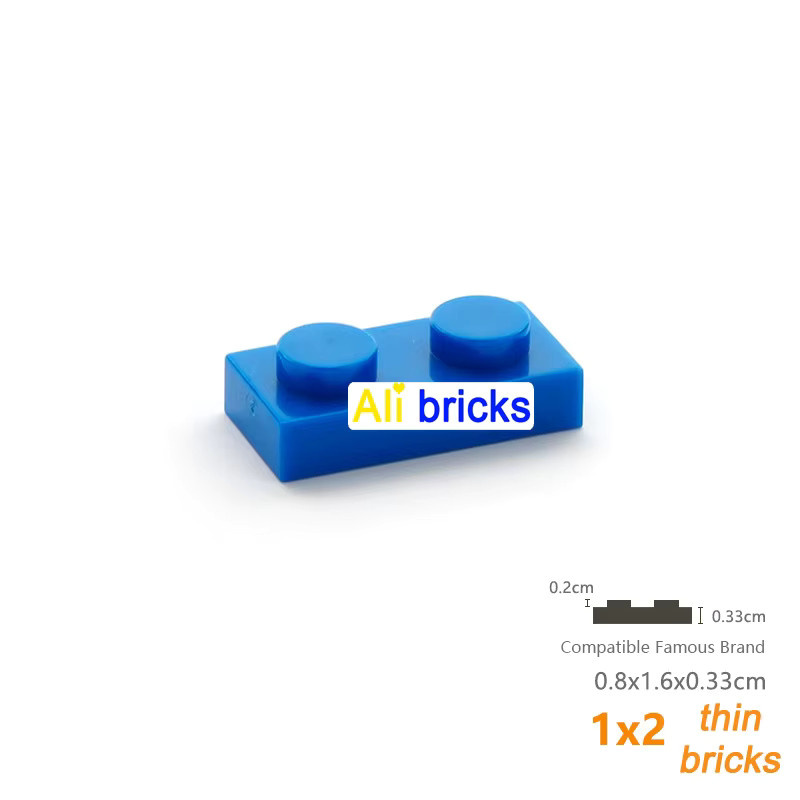 JIAJIALE Baut Partikel Platte 1x2, Bausteine, 100-teiliges Set - Bild 1