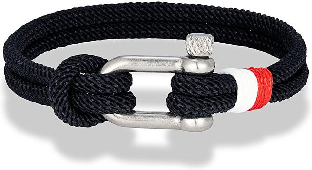 YULIN Armband, Edelstahl, Schwarz, Herren, 23cm - Bild 1