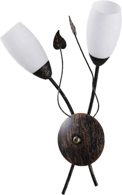 Lindby Wandleuchte Stefania Retro Vintage Antik, 2-flammig, Metall, Braun, E14 - Bild 1