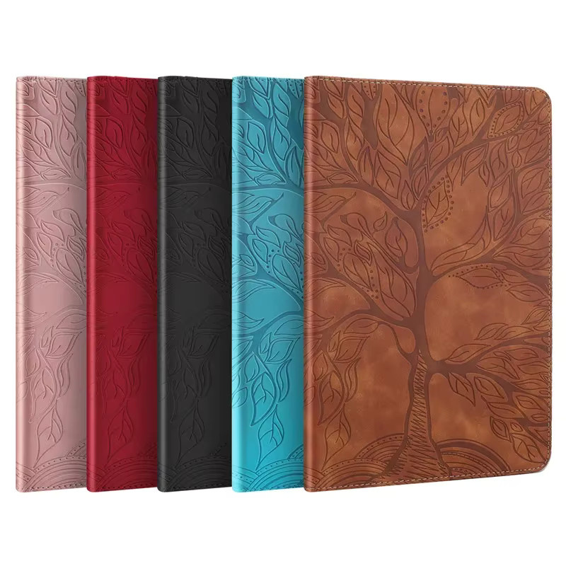 VIGENCIA Tablet Hülle für Honor Pad X9, 11,5 Zoll, Geprägtes Baum-Design, Flip Brieftasche mit Standfunktion, Farbe: Rot - Bild 3