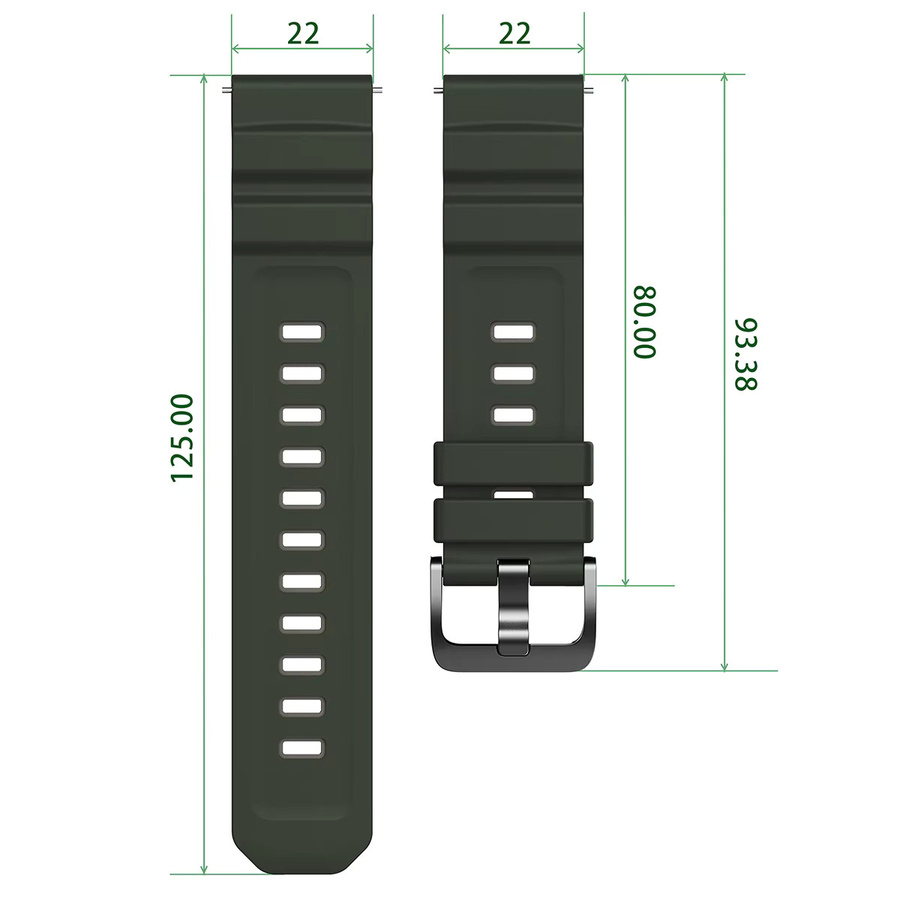 CAOWTAN Uhrenarmband Silikon, Bicolor, 22 mm, Unisex - Bild 3