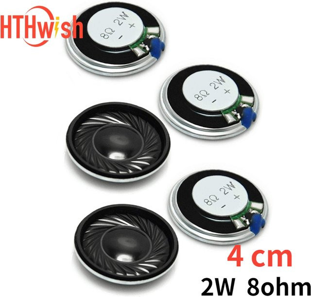 5er Set Mini Lautsprecher 2W 8 Ohm Durchmesser 40 mm Schwarz für Arduino und elektronisches Zubehör - Bild 1