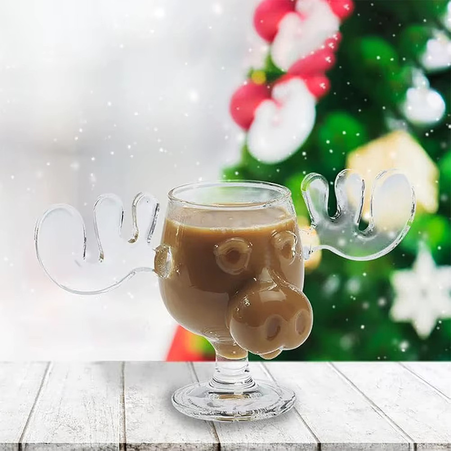APWIKOGER Weihnachtselch Glas Tasse, Transparent, 240 ml - Bild 3
