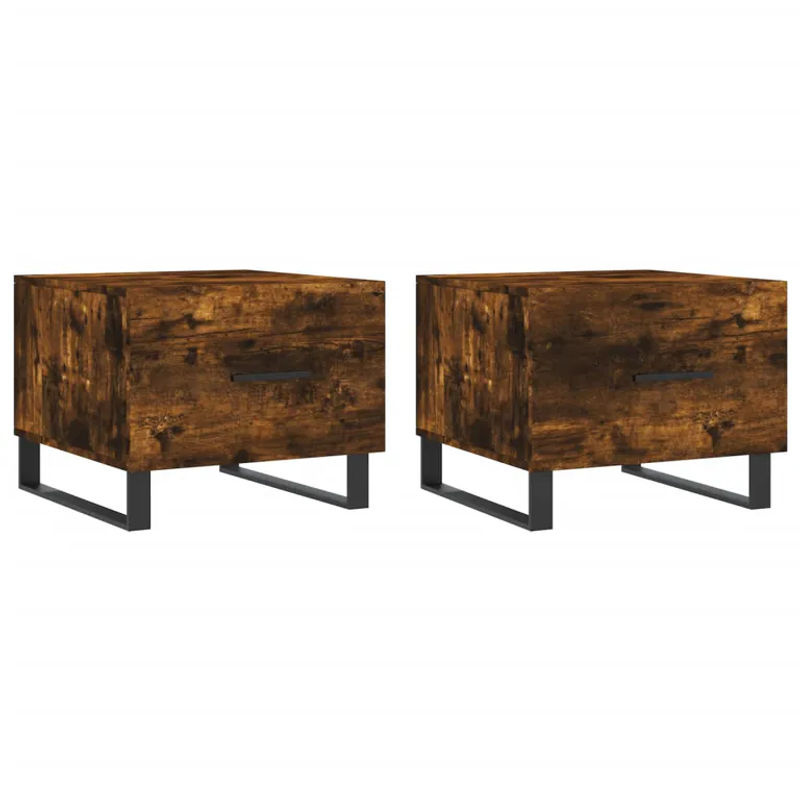 vidaxl Couchtisch Set aus 2 Stück im Industrial Design, Farbe Braun, B/T/H: 50 x 50 x 40 cm - Bild 2