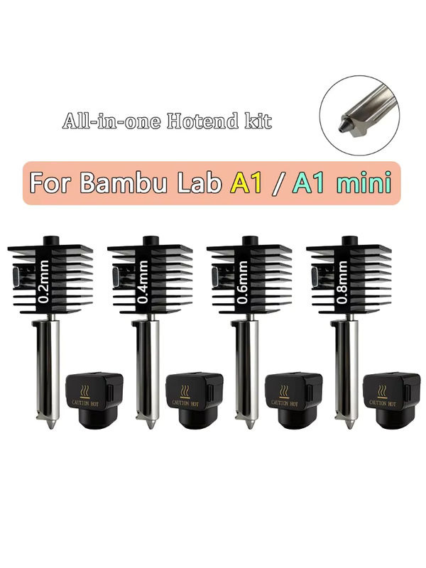 Bambu Lab All-in-One Hotend-Kit für A1 Mini mit gehärteter Stahldüse in 0,2 mm, 0,4 mm, 0,6 mm und 0,8 mm für deinen 3D-Drucker - Bild 7
