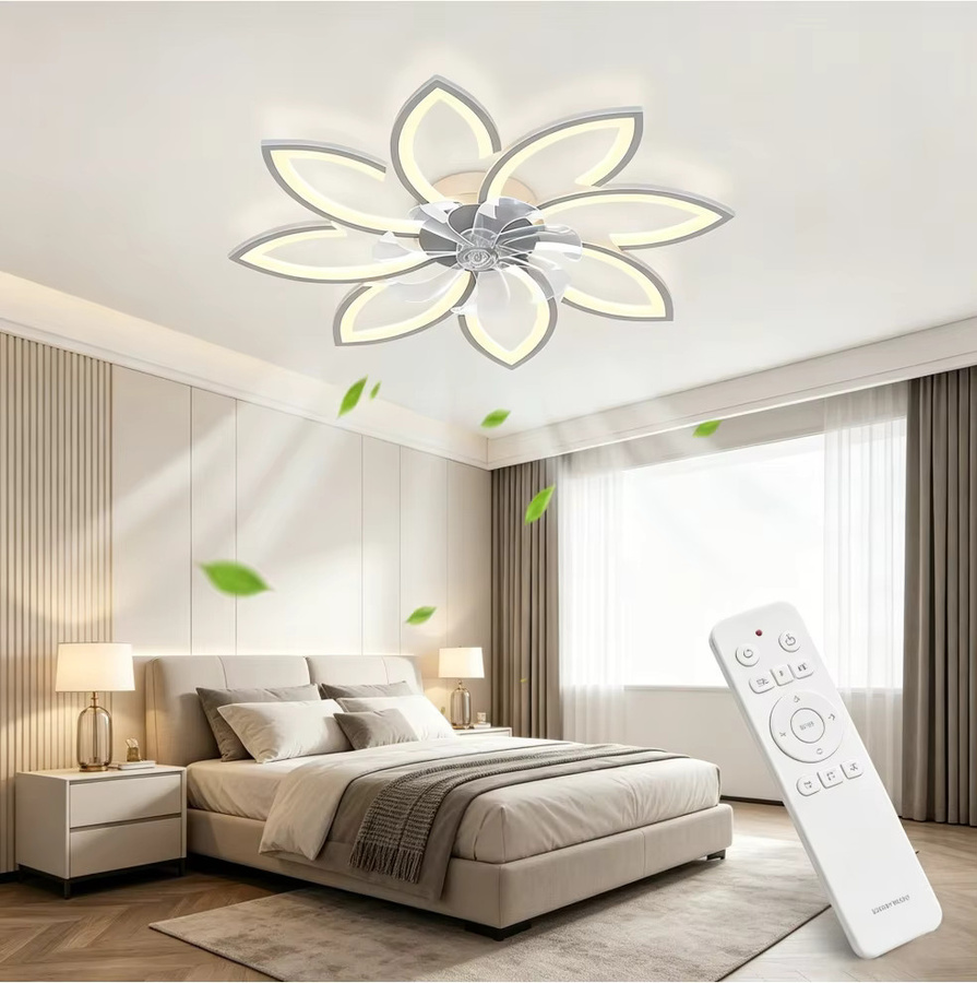 Moderner LED-Deckenventilator von RRBEST in Weiß mit Fernbedienung und dimmbarer Beleuchtung für Wohnzimmer und Schlafzimmer - Bild 2