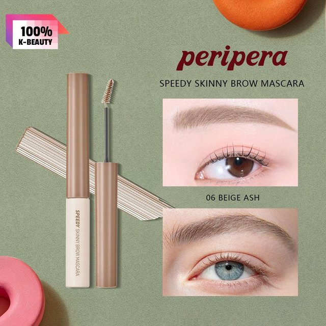 Peripera Speedy Skinny Brow Mascara, 06 Beige Ash, 3g - Bild 1