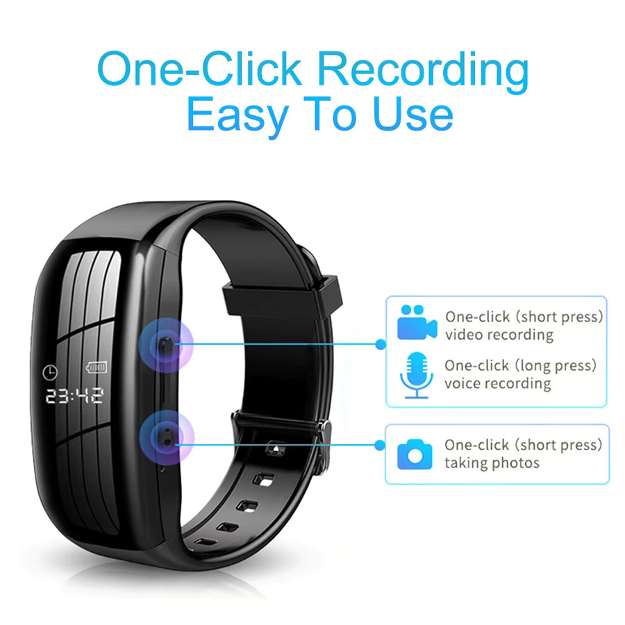 Virwir Smart HD Watch mit 1080P Kamera und Audio-Sprachrekorder in Schwarz - Bild 4