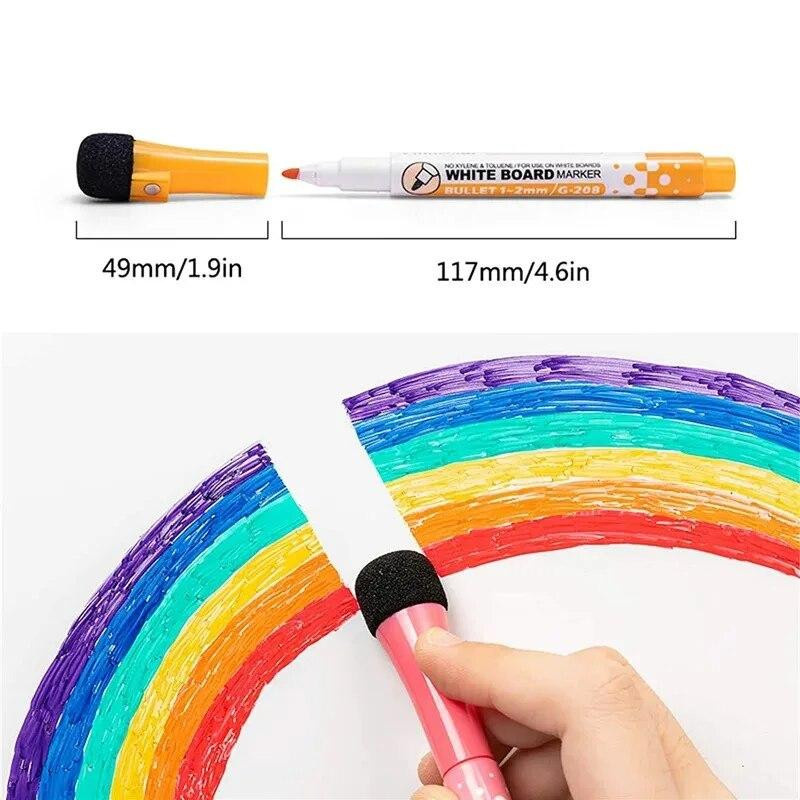 Yiran Furniture Magnetische Whiteboard-Stifte in 8 Farben, Wasserbasierte Malstifte mit feiner Spitze und löschbarer Kappe, Mehrfarbig - Bild 3