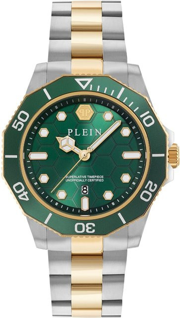 Philipp Plein Herrenuhr, Quarz, Edelstahl, Grün, 44 mm, 5 ATM - Bild 1