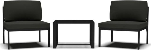 vidaXL 3-tlg Garten-Sofagarnitur aus Aluminium mit Kissen in Anthrazit - Bild 1