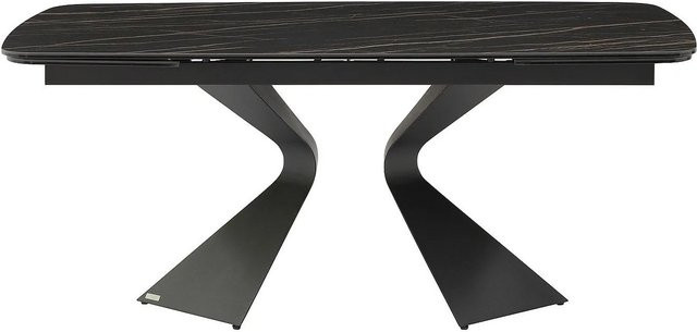 Maison Céphy Esstisch Kajari in Schwarz mit Keramikplatte in Marmor-Optik, ausziehbar, B/T/H: 260 x 180 x 76 cm - Bild 1