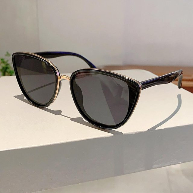 Yiran Health & Beauty Sonnenbrille Cat Eye, Vollrand, Unisex, black - Bild 1