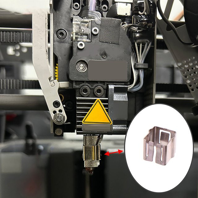4er-Set Heizblock-Clips für Bambu Lab X1 und P1P 3D-Drucker in Silber zur Fixierung von Thermistor und Heizpatrone - Bild 1