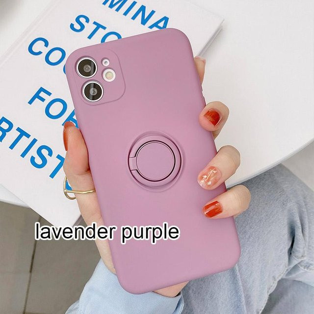 Samsung Handyhülle mit Ringhalter für Galaxy S24 Ultra S23 S22 S21 Plus A13 A52 A53 A54 aus weichem TPU in Lavendel Lila - Bild 1
