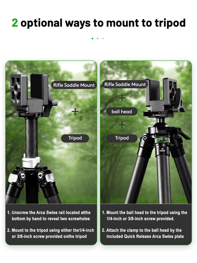 FANAUE Aluminium-Sattelklemme Stativhalterung in Grau kompatibel mit Arca Swiss für Outdoor-Jagd und Schießspiele - Bild 4