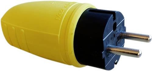 N & L 17174 Schutzkontaktstecker aus Gummi in Gelb mit IP44 Schutzart für 230V - Bild 1