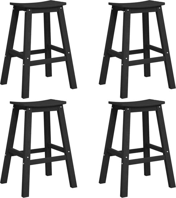 Set aus 6 vidaXL Barhockern in Schwarz aus Kunststoff für Garten, Balkon und Terrasse - Bild 1