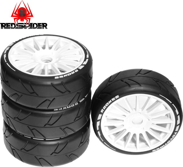 RS RC Flat Track Auto Rallye Autoreifen und Felgen, 1/8 Skala, 103 mm OD, 17 mm Sechskant - Bild 1