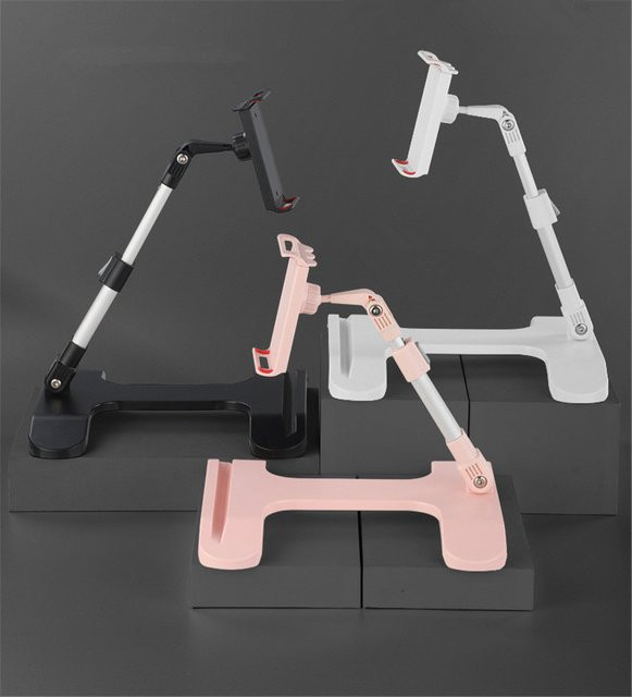 YNMIWEI Tablet-Halterung für das Bett in Pink, verstellbare Drehhalterung für 4,7 bis 11 Zoll Tablets, universeller Ständer für Zuhause, Reisen und das Auto - Bild 1