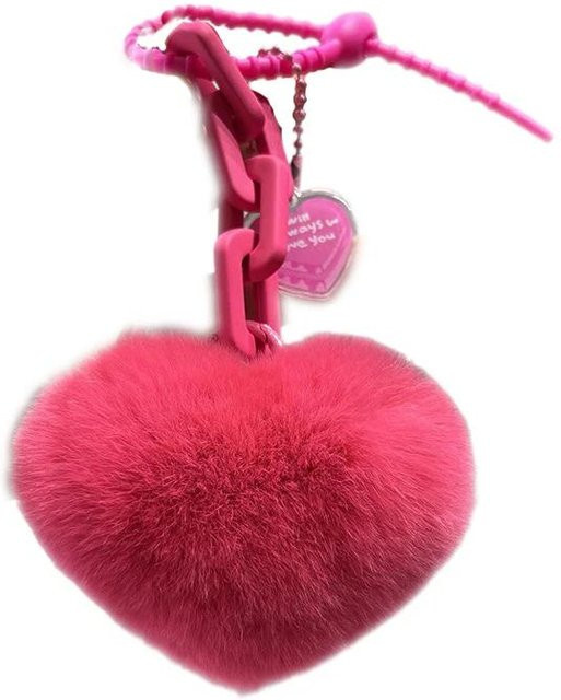 Linyi toy Schlüsselanhänger, Pelz Rex Kaninchenhaar, Rosa, Damen - Bild 1