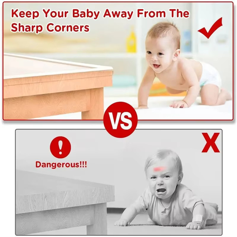 Selbstklebender Tischkantenschutz aus transparentem PVC als weicher Stoßfänger für die Baby-Sicherheit - Bild 3
