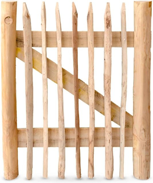Stiltreu Genageltes Staketenzaun-Tor aus Edelkastanie in Braun, Breite: 75 cm, Höhe: 90 cm - Bild 1