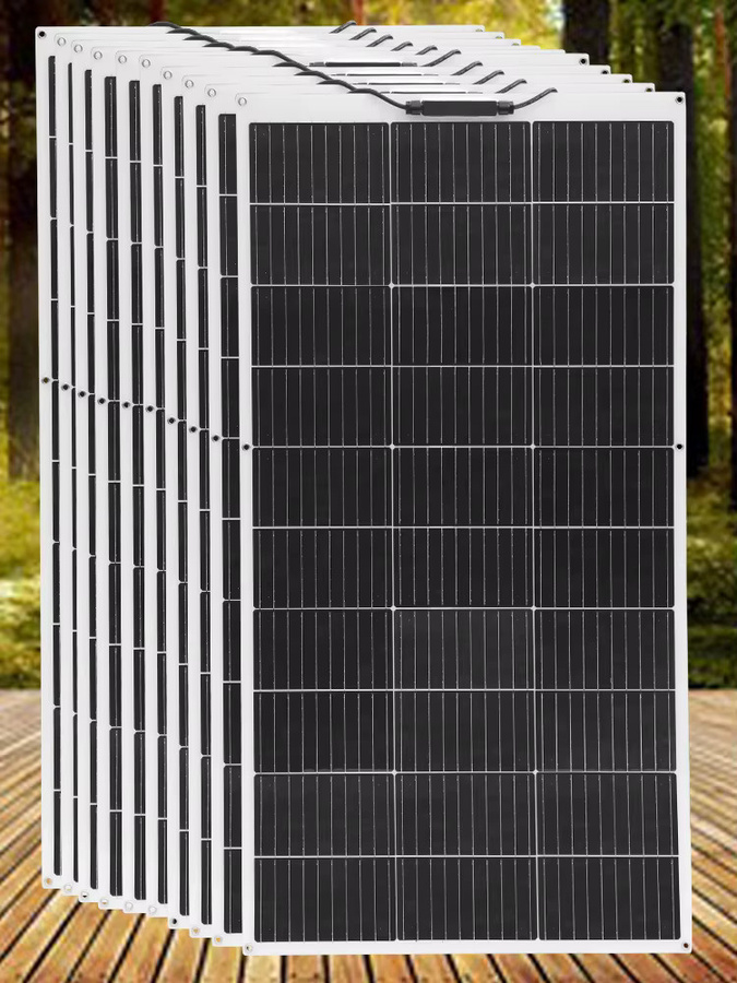 XINPUGUANG Flexibles Solarpanel Kit System 100W bis 1000W, Monokristallines Solar-Ladegerät für 12V bis 220V Off-Grid Systeme, Schwarz - Bild 6