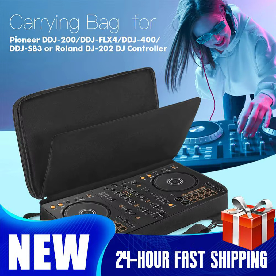ALLOET DJ Controller Tragetasche in Schwarz als Umhängetasche oder Rucksack für Pioneer DDJ-400, DDJ-FLX4 und Roland DJ-202 DJ Mixer - Bild 3
