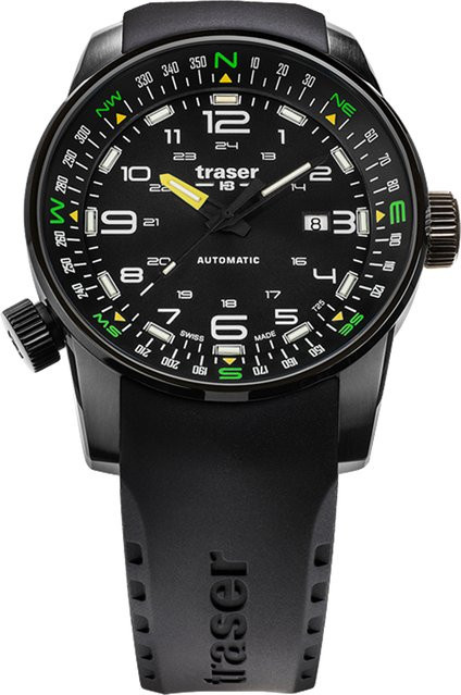 Traser Pathfinder Automatik Herrenuhr, Edelstahl, 46 mm, Schwarz - Bild 1
