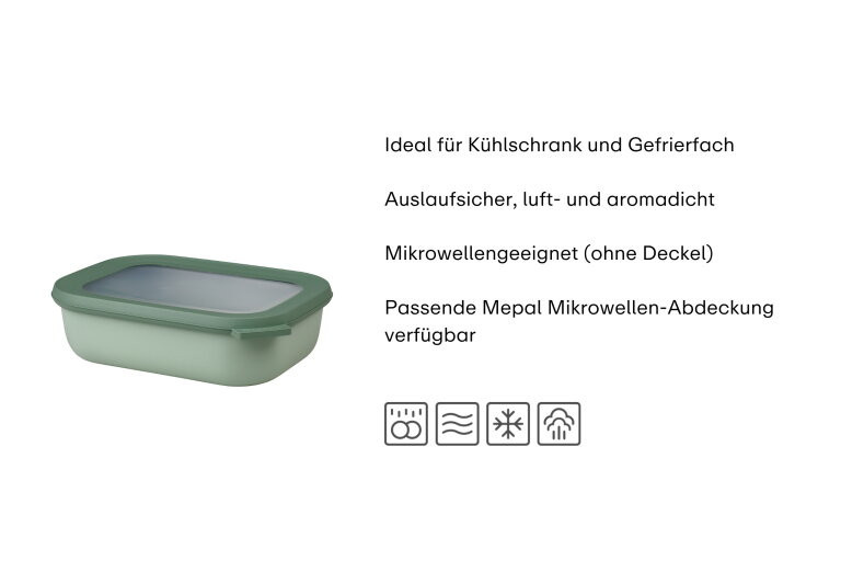 Mepal Multischüssel Cirqula rechteckig in Nordic Sage, 1000 ml - Bild 2