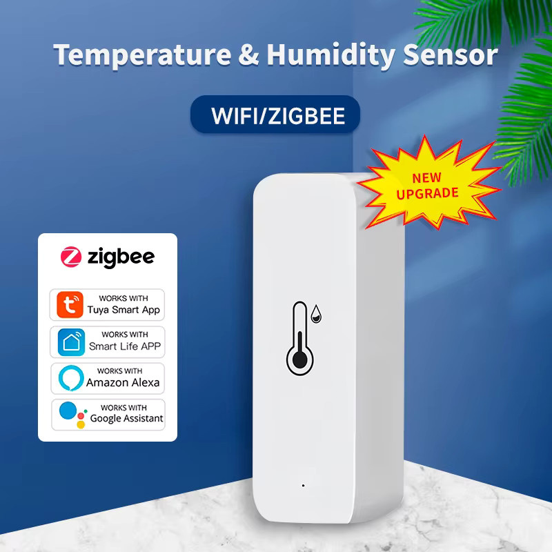 Tuya Smart Home Temperatur- und Feuchtigkeitssensor mit WLAN und Zigbee, weißes Hygrometer und Thermometer mit Echtzeit-App-Überwachung, kompatibel mit Google Home - Bild 3